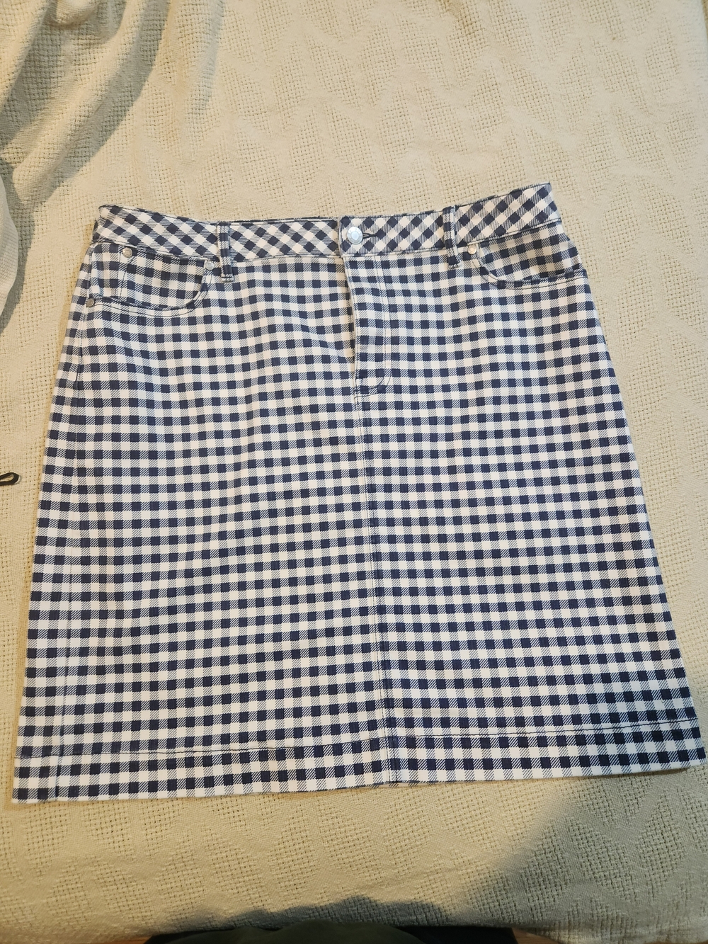 Talbots Gingham Mini Skirt Size 14